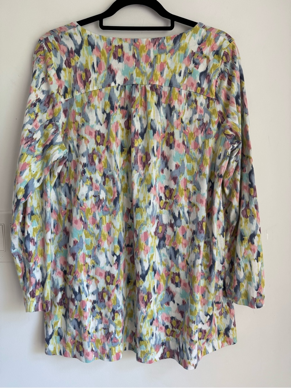 Jill Pure Tunic Top Knit Shirt Multicolor Watercolor Womens Size L - Picture 7 of 8
